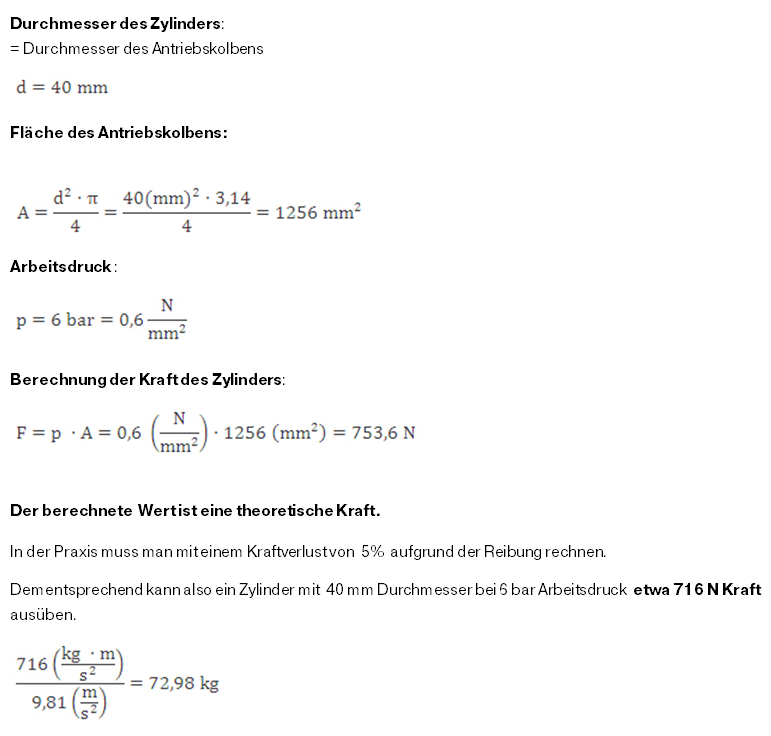 Formeln Zylinder